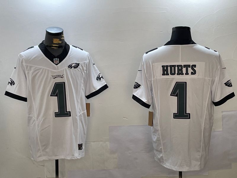 Men Philadelphia Eagles #1 Hurts White three generations 2024 Nike Limited NFL Jersey style 3->philadelphia eagles->NFL Jersey